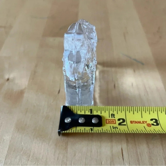 LINDSHAMMAR Sweden Art Crystal Clear Glass Dala Horse Paperweight 3.25” Tall - Picture 8 of 10